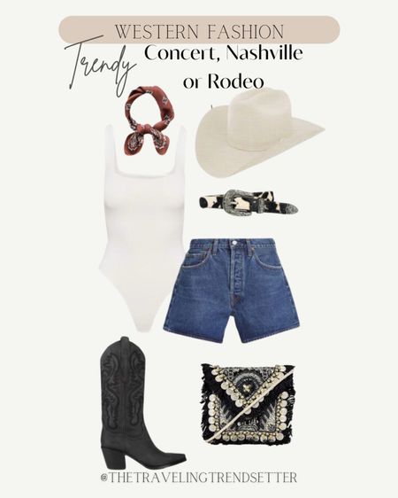 Trendy, rodeo fashion, cowboy hat, cowboy, trucker, hat, fringe bag, gold, hoops, booties, boots, cowgirl, cowboy, jeans, shorts, spring outfit, concert outfit, Nashville outfit, radio outfit, trendy country, concert, outfit, music festival, spring outfit, summer outfit, white blouse, travel outfit, western BoHo chic hippie