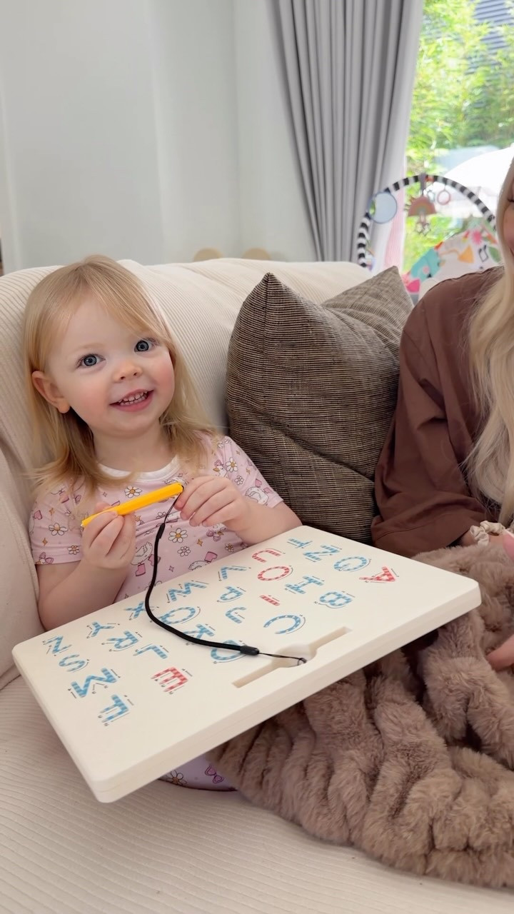 She’s SO SMART! 🥹❤️ backstory ::: Tay and I have been trying to teach Ellie about the alphabet and how each letter sounds. I got her a surprise which was a tracing board for her to learn how to trace each letter while learning what each letter sounds like. We showed her and she showed us how much she has learned so far! She’s so smart and is always wanting to learn new things! ❤️🥹 

It’s so nice to see the progress she’s making and that she loves to show us what she learns! It’s crazy to think that 2 years ago she was barely even sitting up and was doing sit practice ! 🥹

#LTKootd #LTKmomlife #LTKKids