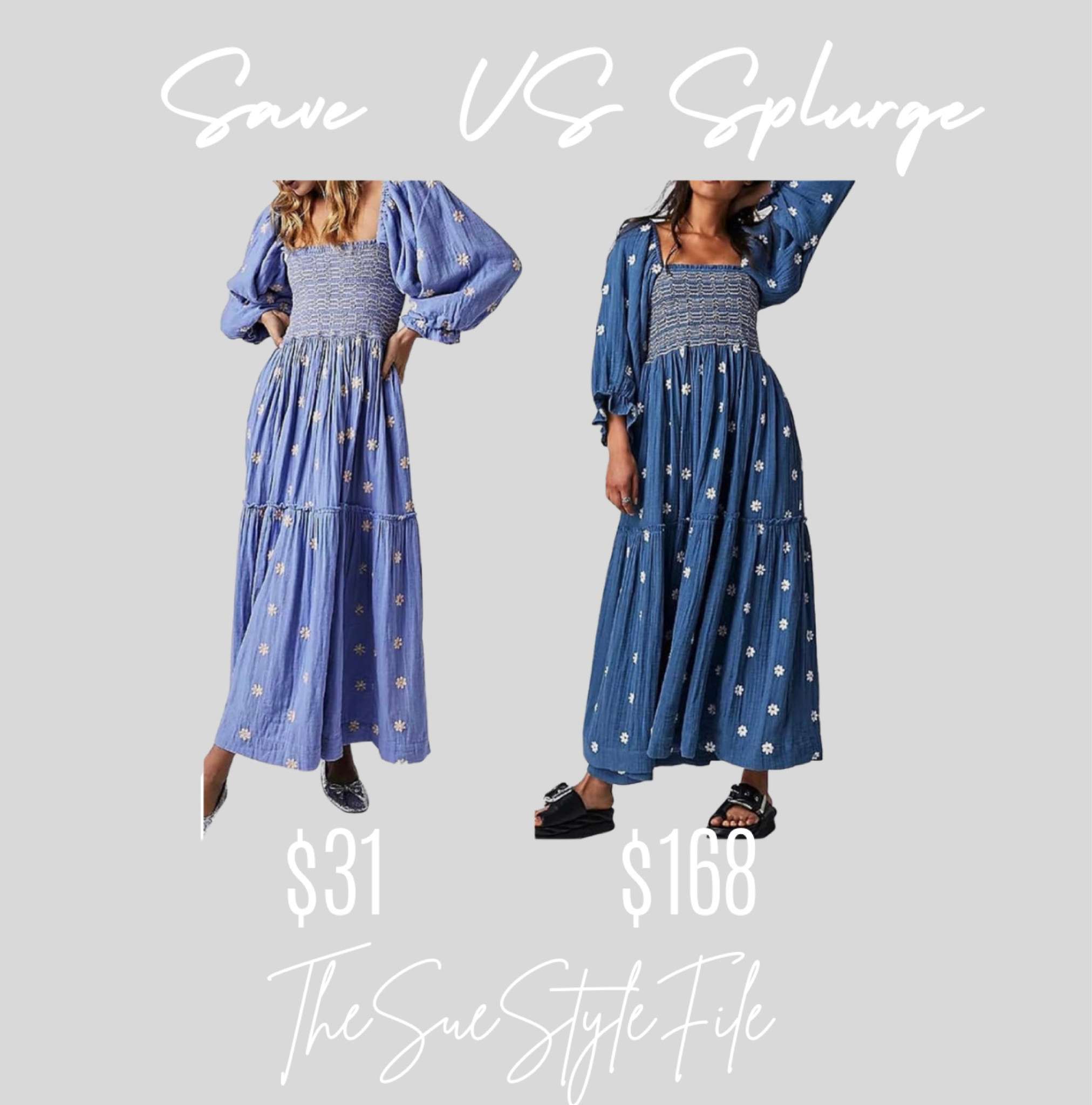Free people save vs splurge. Looks for less. Maxi dress. Fall fashion. Wedding guest dress. Baby shower. Workwear  

#LTKworkwear #LTKtravel #LTKSale