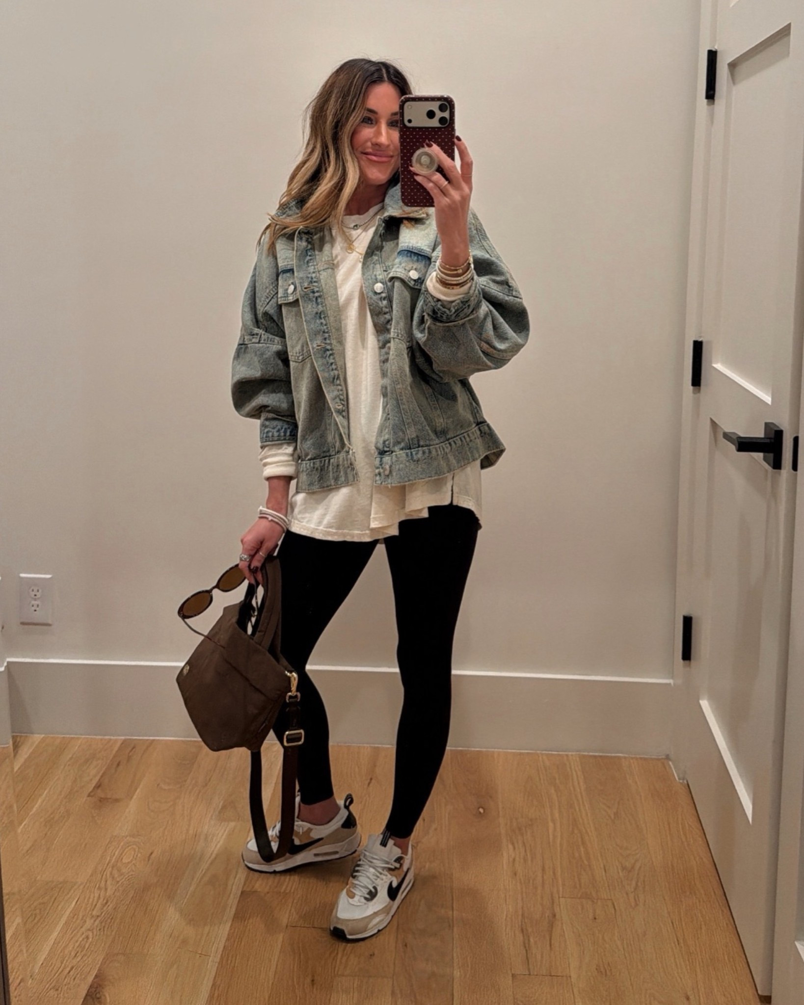 Casual but still cute!! 
Small in jacket and tee. xs in leggings.

#LTKootd #LTKgrwm #LTKSeasonal
