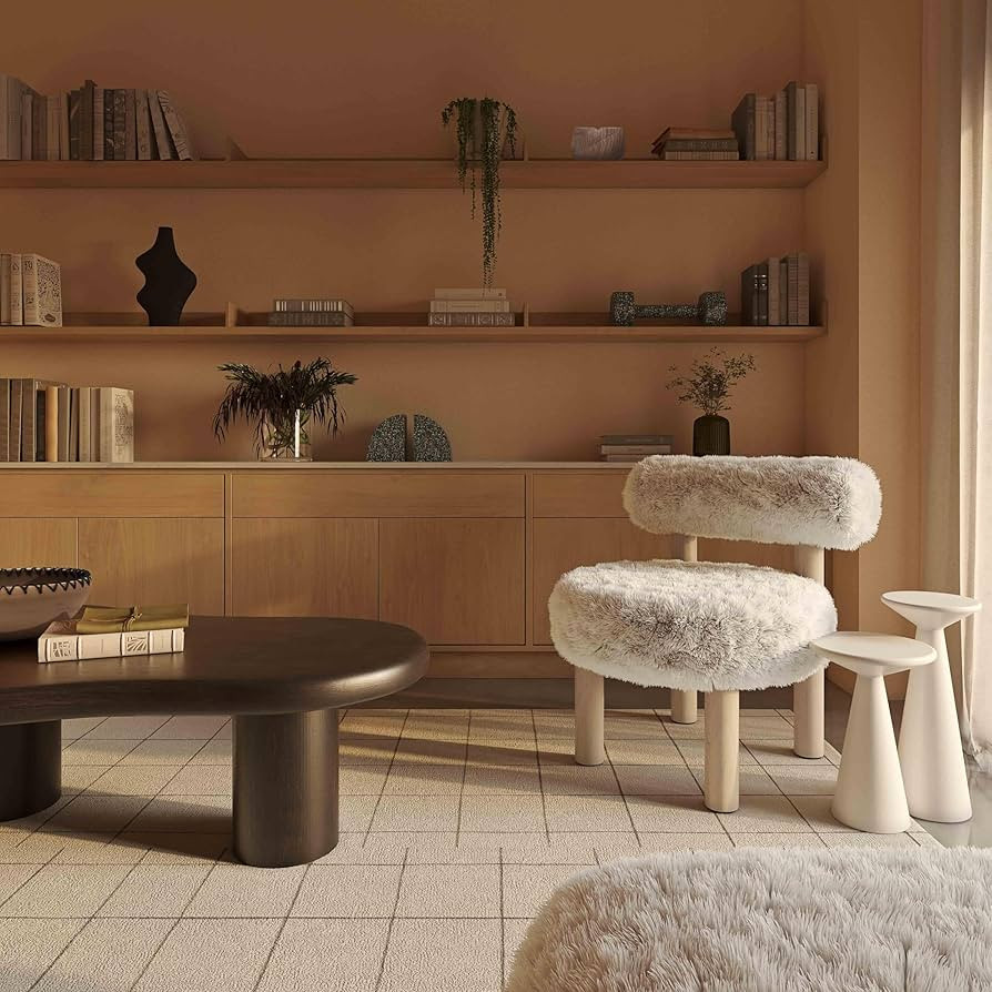 Tov Furniture Carmel Natural Vegan Shearling Accent Chair | Amazon (US)