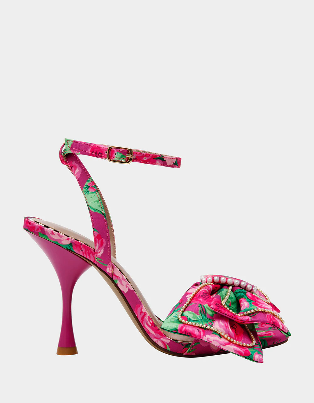 DENLY FUCHSIA FLORAL Square-Toe Strappy Heel | Women's Heels | Betsey Johnson