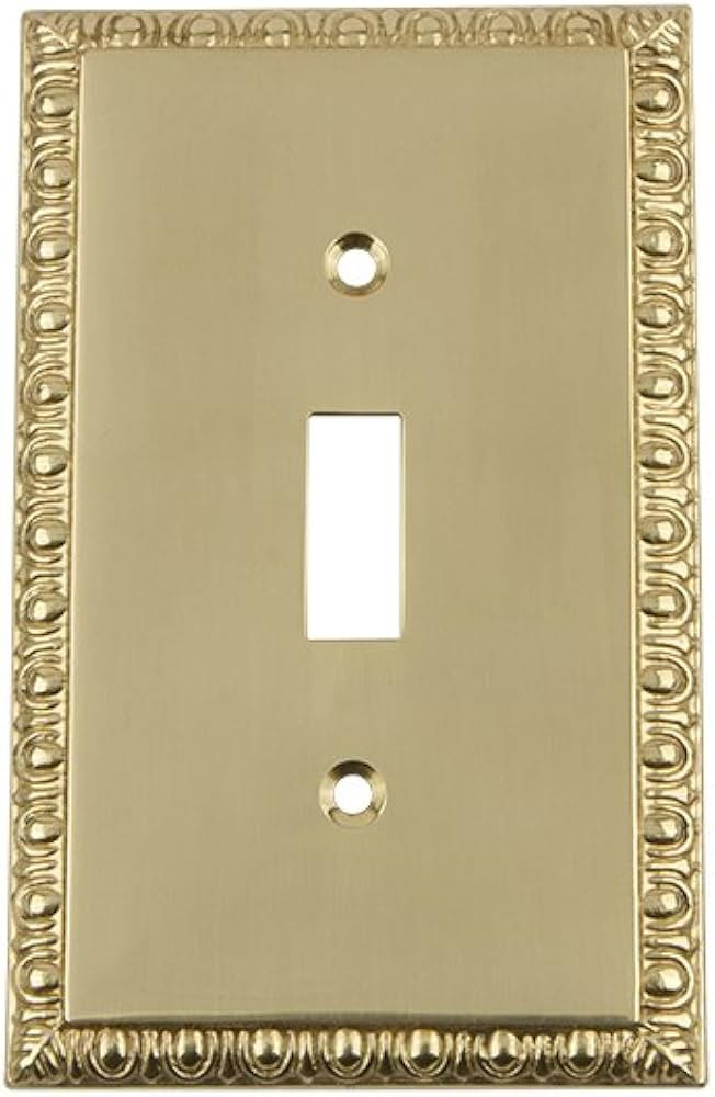 Nostalgic Warehouse 719974 Egg and Dart Switch Plate with Single Toggle, Polished Brass | Amazon (US)
