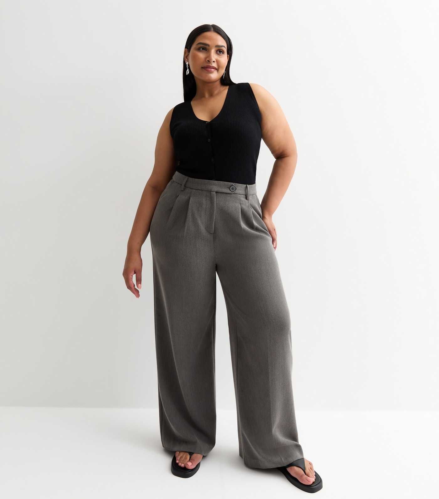 Grey Wide Leg Trousers
						
						Add to Saved Items
						Remove from Saved Items | New Look (UK)
