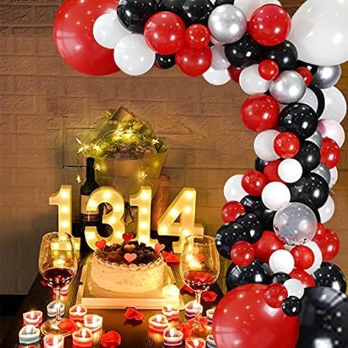 Holicolor 115pcs Red and Black Balloon Garland Arch Kit, Mixed Size Red, Black, White, Silver and... | Amazon (US)