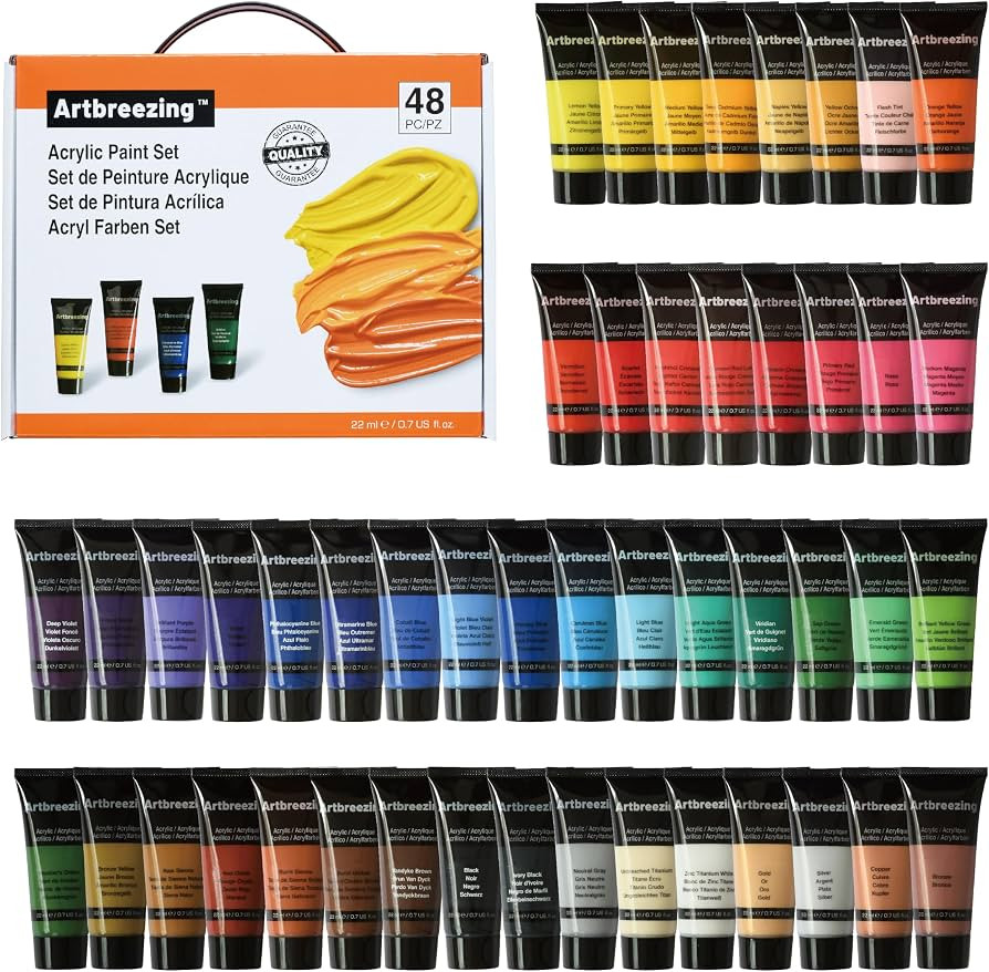 48 Colors Professional Acrylic Paint Set, Artist Paint Supplies | Amazon (US)