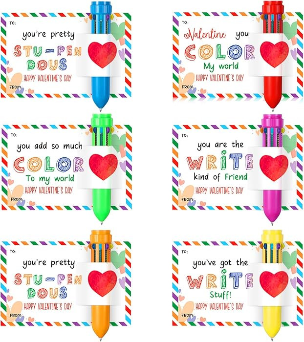 Sabary 32 Set Multicolor Pen with Valentines Day Cards Set Include gift Card and Retractable Mult... | Amazon (US)