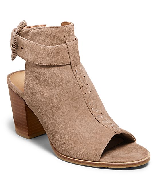 Jack Rogers Women's Casual boots TAUPE - Taupe Open-Toe Izzie Suede Bootie - Women | Zulily