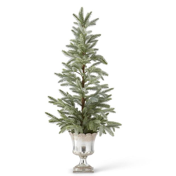 Silver Urn Potted Glittered Pine Tree | Antique Farm House