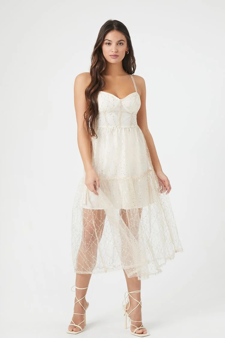 Sheer Sequin Midi Dress | Forever 21 | Forever 21 (US)
