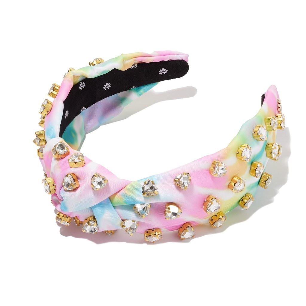 Lele Sadoughi Crystal Hearts Tie Dye Nylon Knotted Headband | Stoney Clover Lane