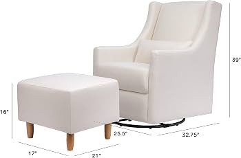 Babyletto Toco Upholstered Swivel Glider and Stationary Ottoman in Performace Cream Eco-Weave, Wa... | Amazon (US)
