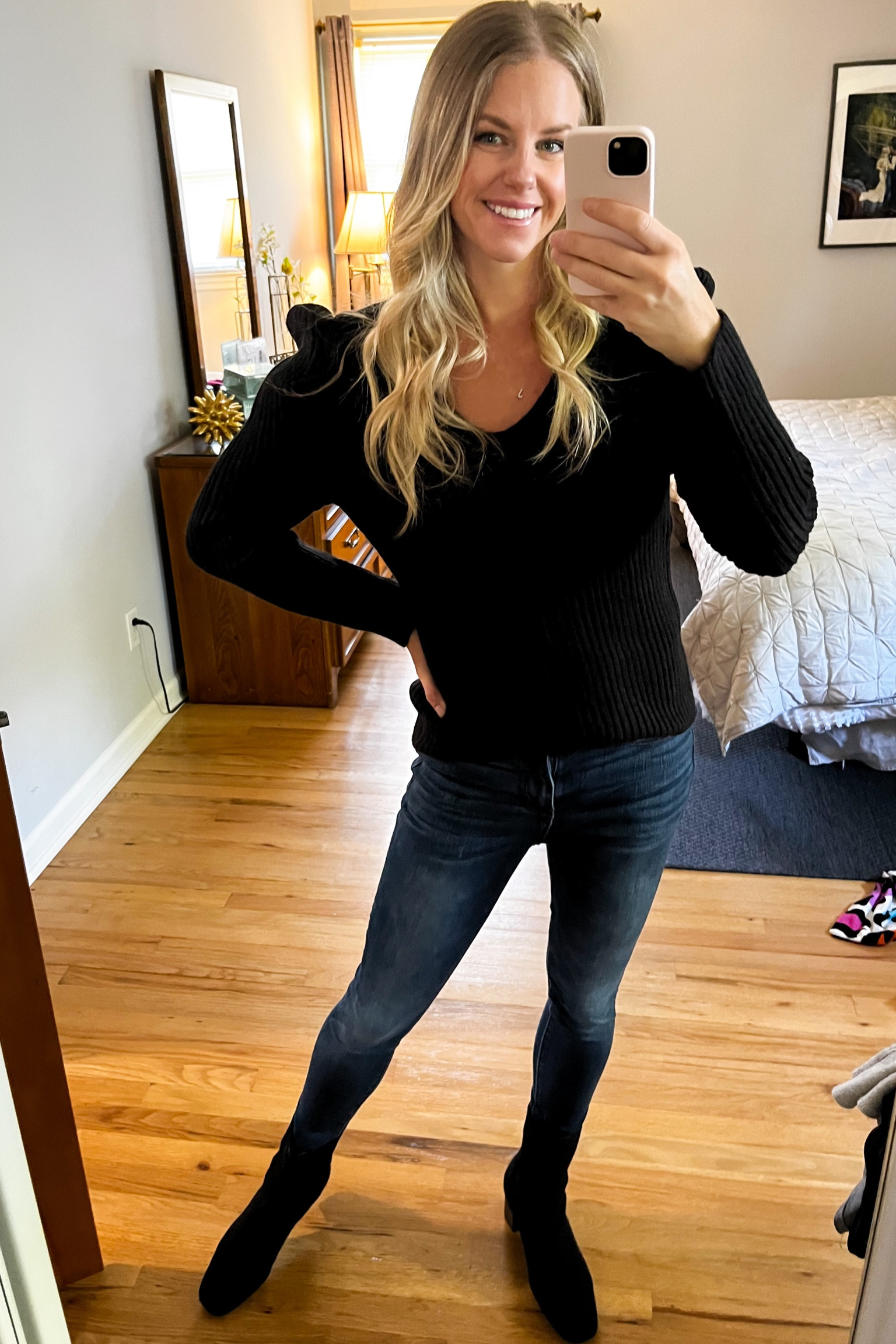 Obsessed with this sweater. Code 25CDTNO9 saves 25%  The puff shoulder is so cute and takes it up a notch. Runs TTS- wearing size small  

#LTKworkwear #LTKunder50 #LTKSeasonal