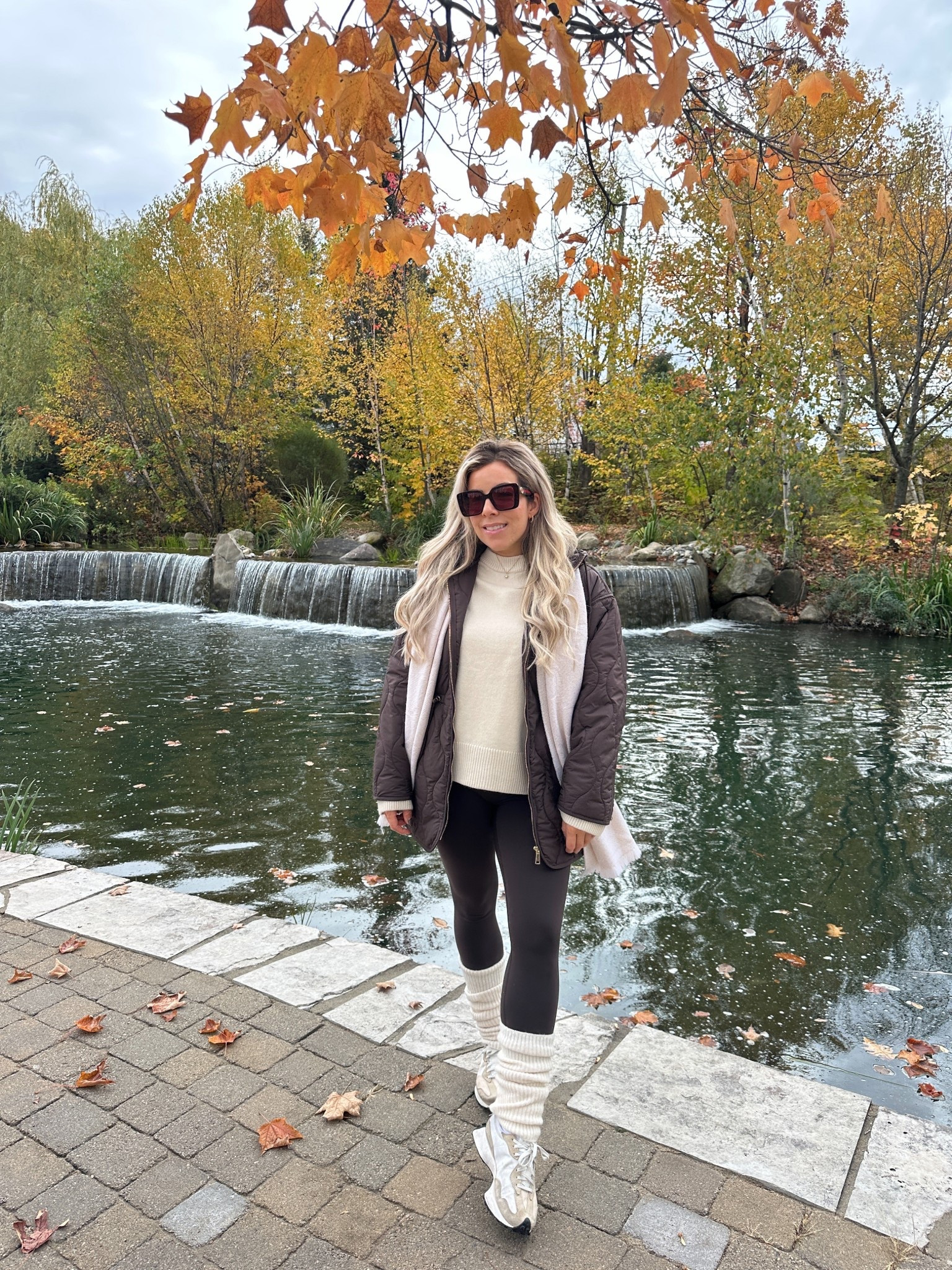 Fall outfit. Fall outfit inspiration. Brown quilted jacket. Beige sweater. 

#LTKpetite #LTKfall #LTKcanada