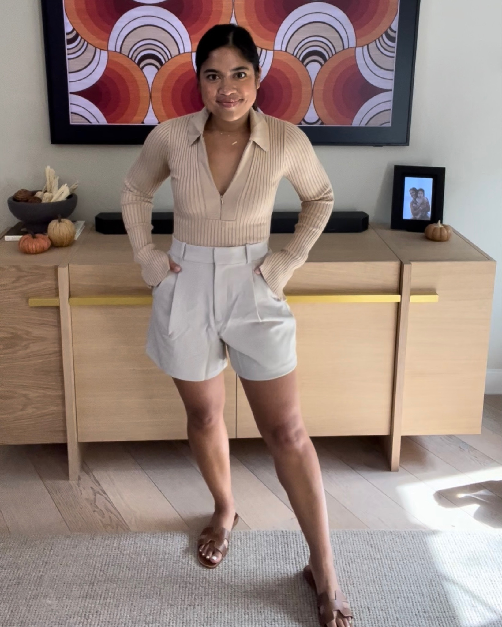 Obsessed with this bodysuit! Dress is up for work or keep it casual for day time
And these shorts are so good! 
Wearing small in bodysuit and in shorts


#LTKunder100 #LTKSale #LTKsalealert