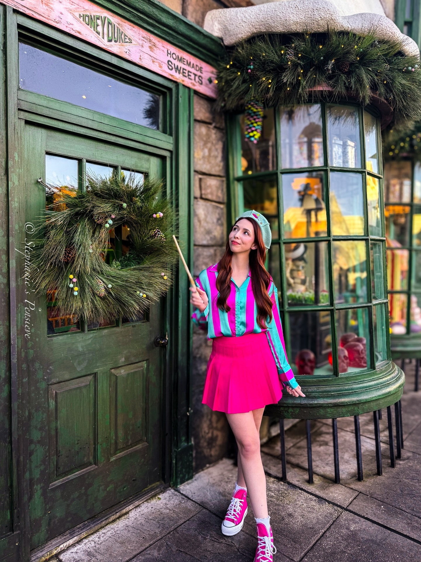 Honeydukes Sweet Shop 🍬

A Honeydukes inspired outfit? Yes please! I love the fun and bright colors of Honeydukes, so why not dress like it? 
 
@harrypotterstyle @universalorlando 
#universalmoments #honeydukes #harrypotter #hogsmeade #wizardingworld 
Wizarding World 
Hogsmeade 
Harry Potter
Hogwarts 
Universal Studios