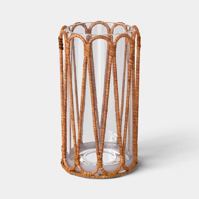 Short Rattan Wrapped Hurricane Candle Holder - Threshold™ | Target