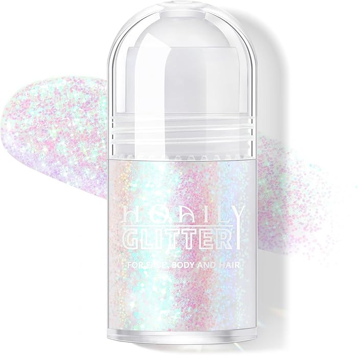 Roll-on Holographic Body Glitter Gel for Face Hair, Chameleon Color Changing Glitter Gel Under Li... | Amazon (US)