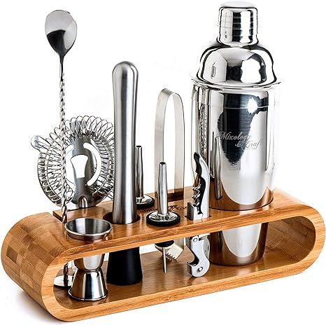 Mixology Bartender Kit: 10-Piece Bar Tool Set with Stylish Bamboo Stand | Perfect Home Bartending... | Amazon (US)