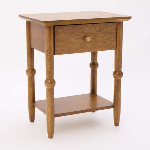 Wooden One Drawer Bedside Table 58x48cm | TK Maxx