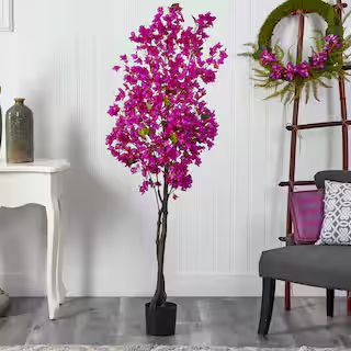 Nearly Natural 6 ft. Purple Bougainvillea Artificial Tree T2400-PP - The Home Depot | The Home Depot