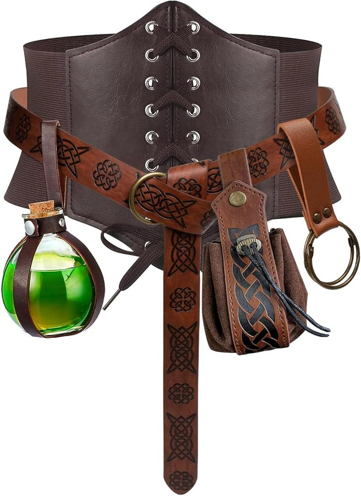 SUMGOGO 5PCS Corset Renaissance Belt Medieval Renaissance Belt Pouch Cork Potion Bottle Festival ... | Amazon (US)