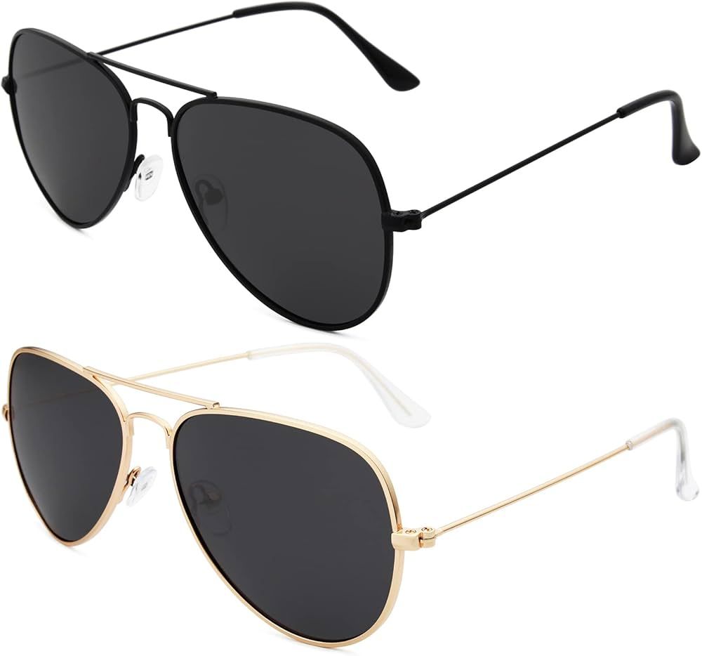 livho Sunglasses for Men Women Aviator Polarized Metal Mirror UV 400 Lens Protection | Amazon (US)
