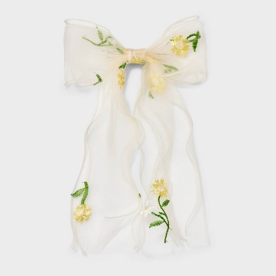 Floral Tulle Bow Barrette - Wild Fable™ Yellow | Target