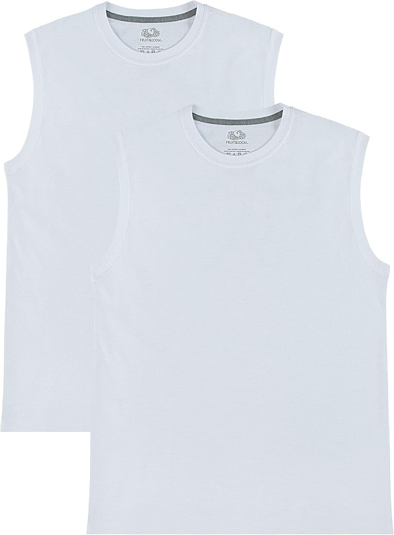 Fruit of the Loom Men's Eversoft Cotton Sleeveless T Shirts, Breathable & Moisture Wicking with O... | Amazon (US)