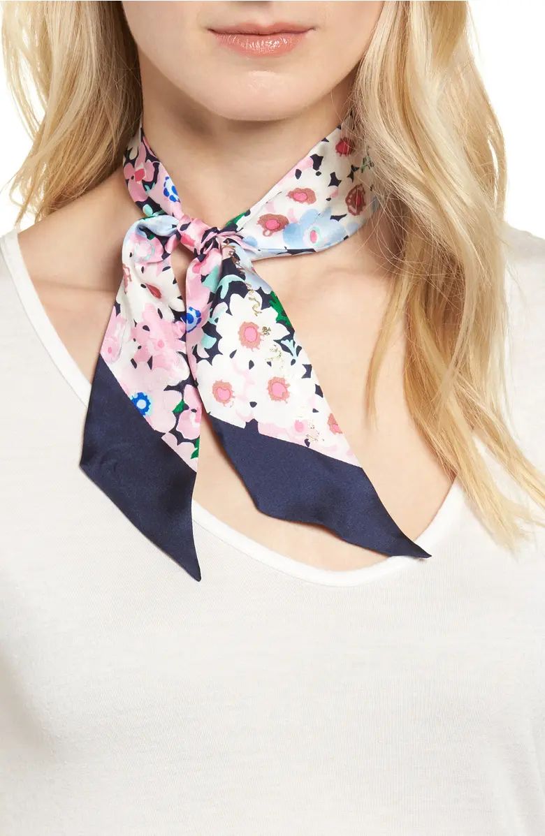 kate spade new york daisy garden skinny silk scarf | Nordstrom