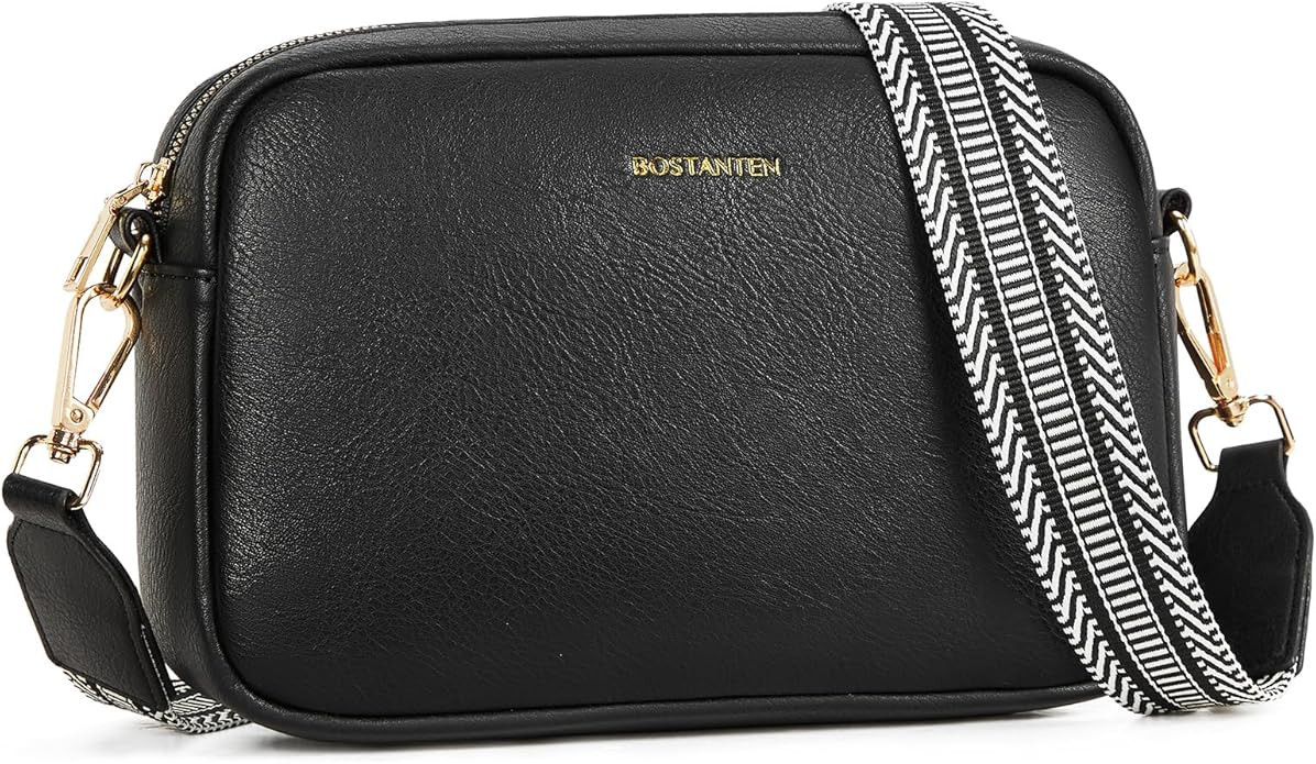 BOSTANTEN Crossbody Bags for Women Trendy Leather Purses Shoulder Handbags with Wide Shoulder Str... | Amazon (US)