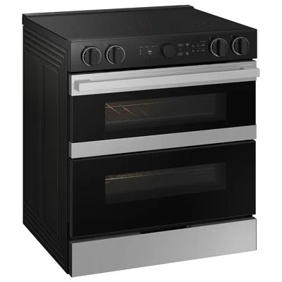 Samsung Bespoke Smart Slide-In Electric Range 6.3 cu. ft. with Flex Duo & Illuminated Precision Knobs in Stainless Steel | Wayfair North America