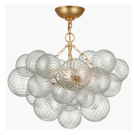 This bubble semi-flush mount by Visual Comfort is one of my favorite lights and comes in a chandelier, sconce, flush mount, allll the options! Artisanal glass elevates the Talia series by Julie Neill for a new take on the simple glass globe light fixture. Light shimmers through multiple swirled glass orbs attached to metal baskets, creating a whimsical flourish. Available in a range of sizes and configurations, the Talia series adds a dynamic mix of sparkling glass, rounded forms, and bright metals to any interior. Choose a chandelier for entryways and dining areas, flush-mounts or wall sconces for living spaces or bedrooms, and add a playful, feminine touch to any space.



#LTKstyletip #LTKhome #LTKFind