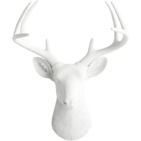 Wall Charmers White Deer Head - Overstock - 36537245 | Bed Bath & Beyond