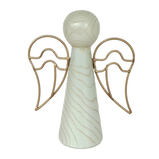 Christmas Decorative Wooden Angel Tabletop Decor for Indoor Use, 5.9 in, by Holiday Time | Walmart (US)