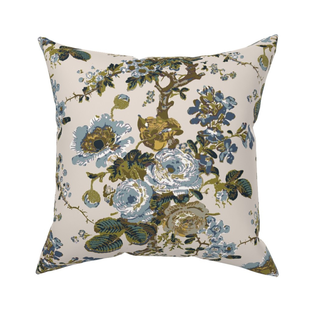 Lydia's Floral Paige Olive Throw Pillow | Spoonflower | Spoonflower