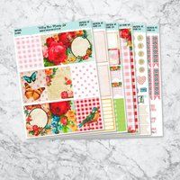 Vintage Blooms - Vertical Weekly Planner Sticker Kit | Etsy (US)