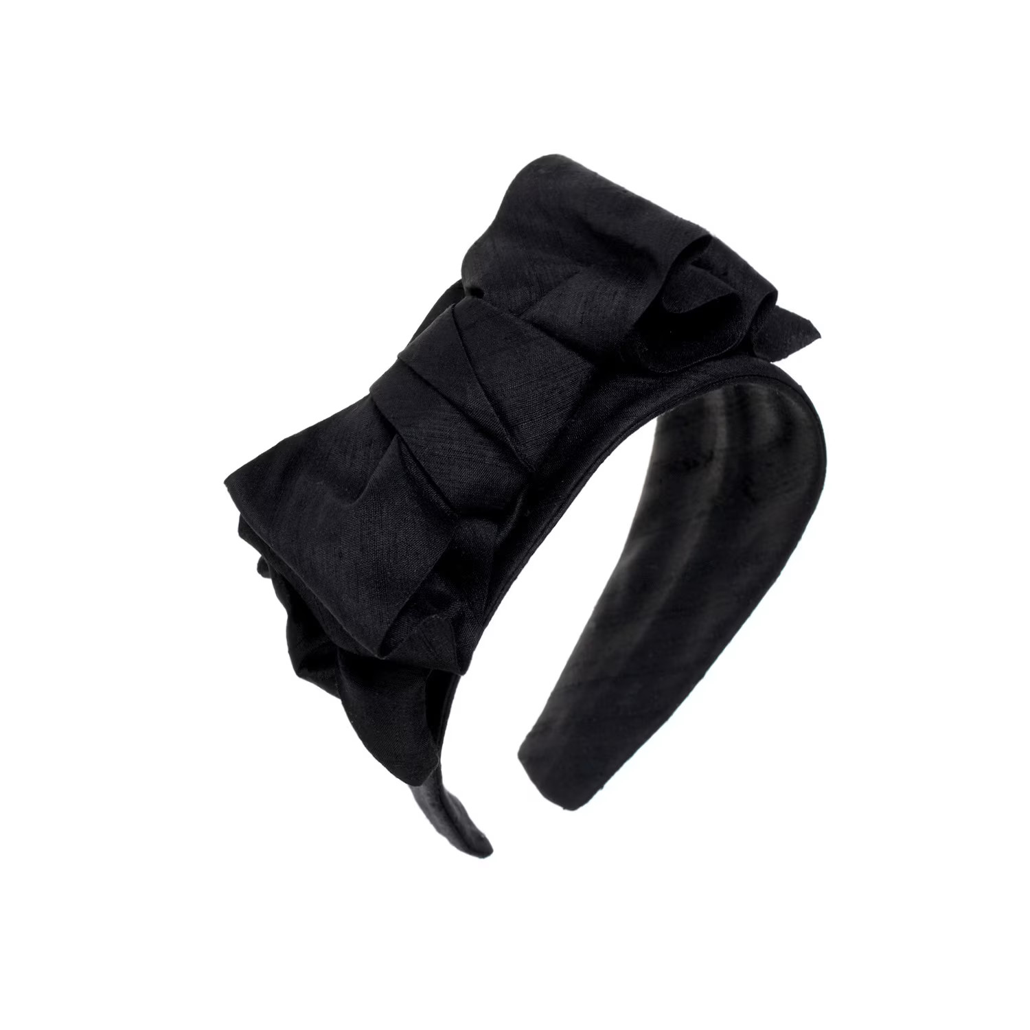 Catch Me - Black Silk Bow Headband | Wolf & Badger