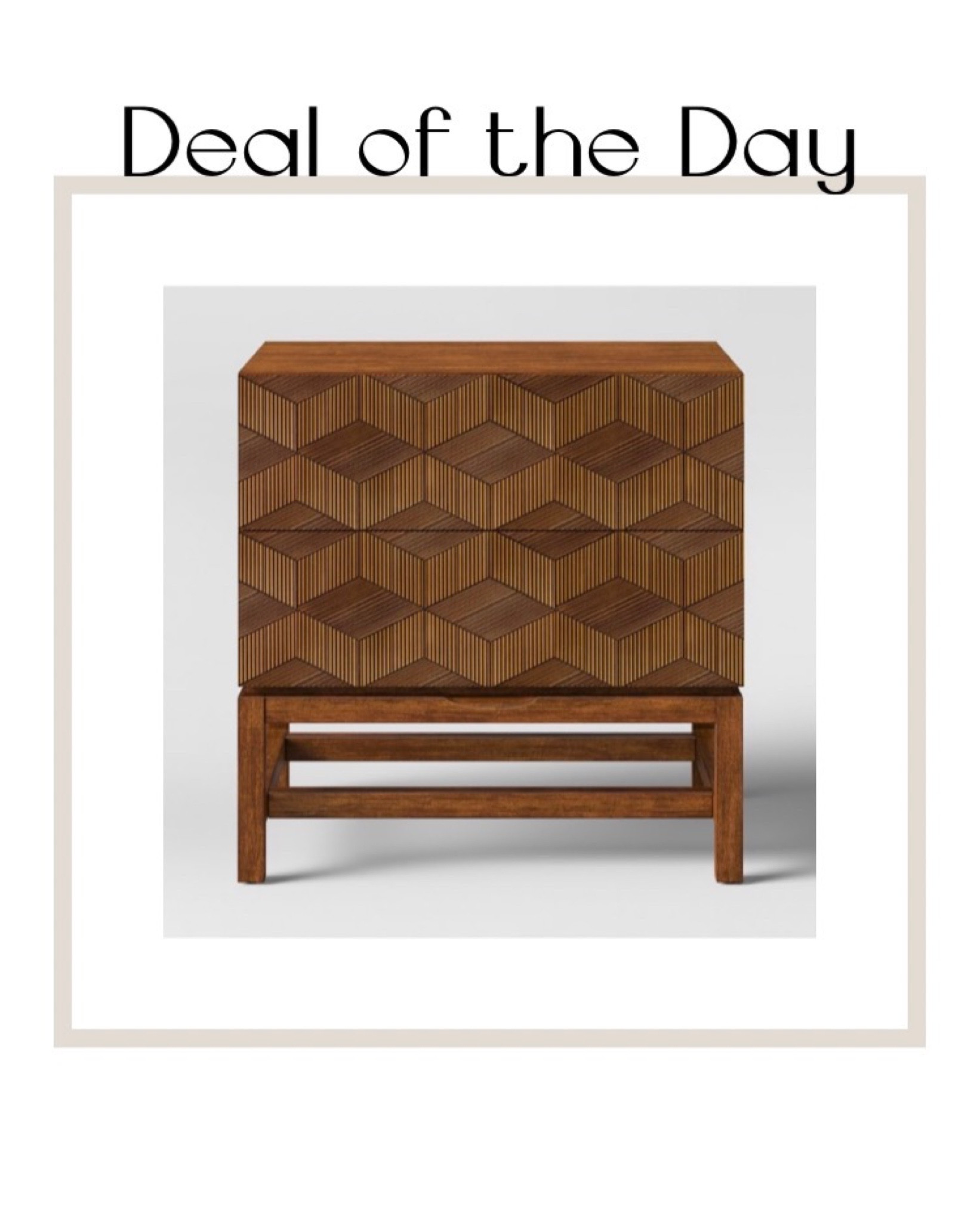 Nightstand with geometric detail in a mid-century modern design #targethome #targetsale 

#LTKhome #LTKsalealert #LTKFind