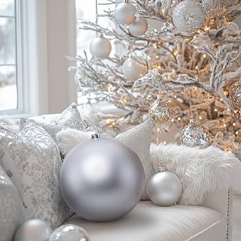 Threan 10 Inch Silver Matte Large Christmas Ball Ornament | Amazon (US)