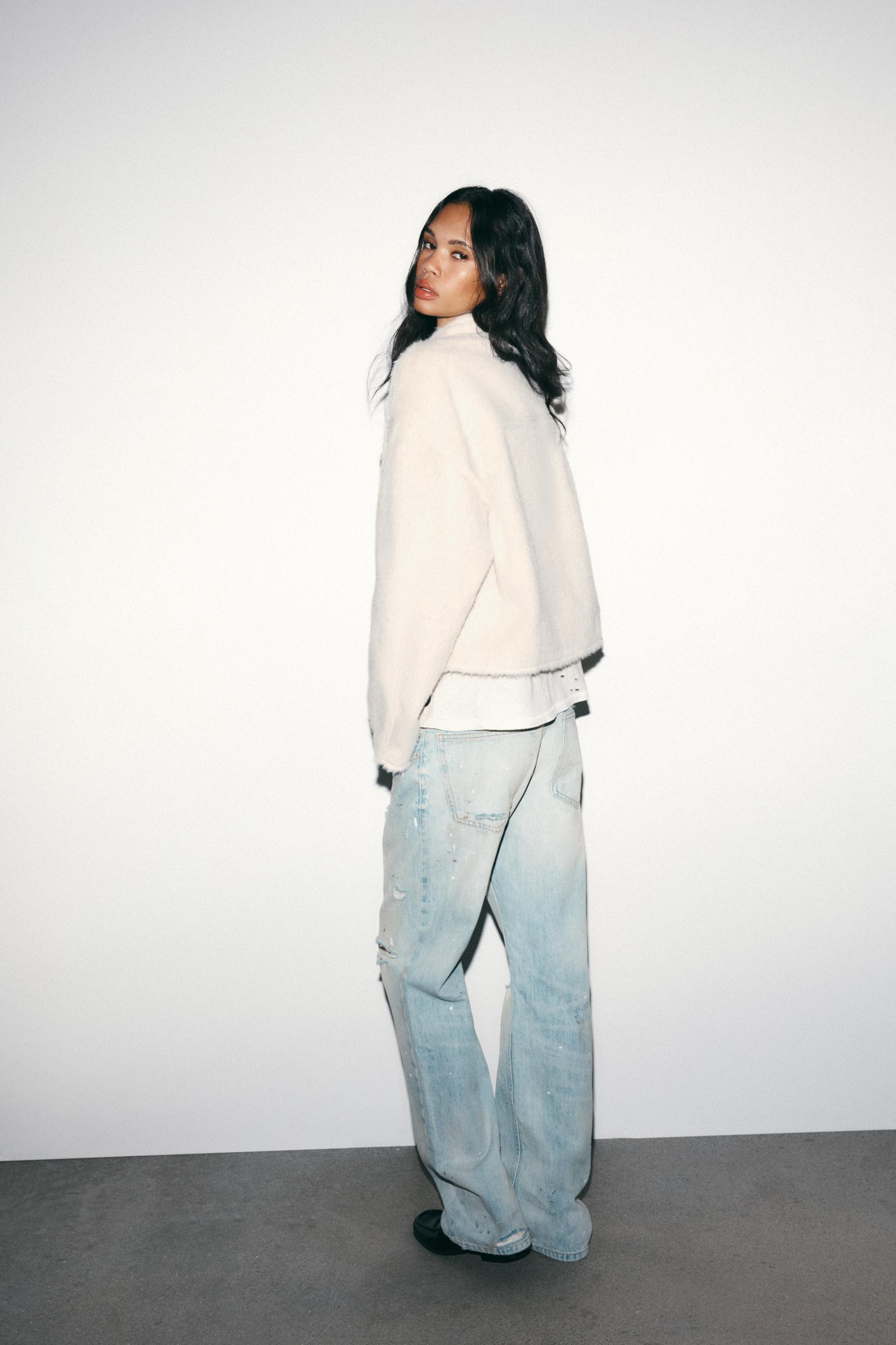 DOUBLE-BREASTED FAUX FUR JACKET | Zara UK