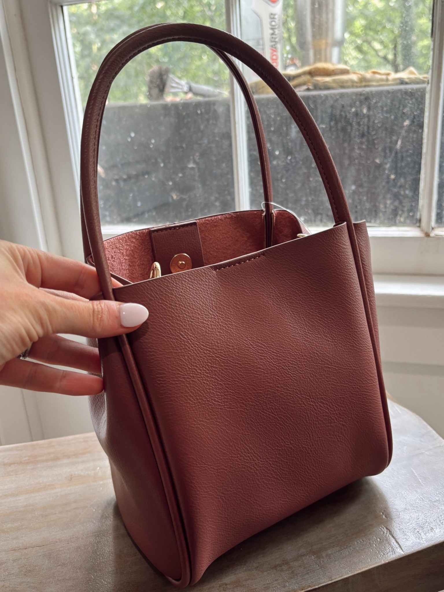 Snagged this timeless && gorgeous mini tote today - the color is Raisin 🍂 this purse is the perfect transition to fall  & fits all the small essentials (has removable shoulder straps) under $100! 

#LTKItBag #LTKFindsUnder100 #LTKautumn