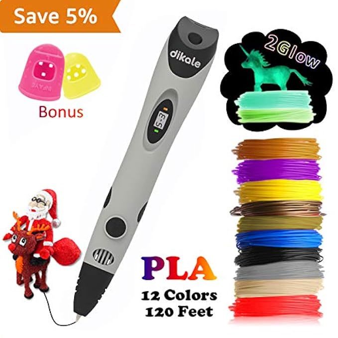 3D Pen with PLA Filament Refills - Dikale 07A【Newest Version】3D Drawing Printing Printer Pen Bonus 1 | Amazon (US)