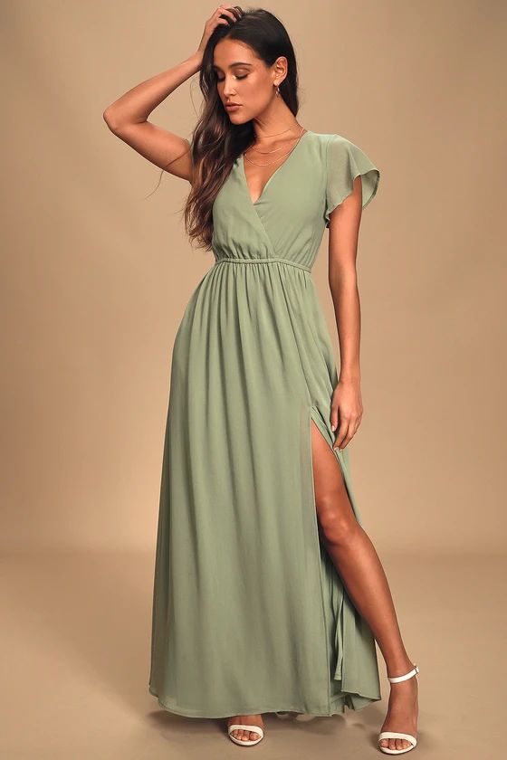 Lost in the Moment Sage Brush Maxi Dress | Lulus (US)