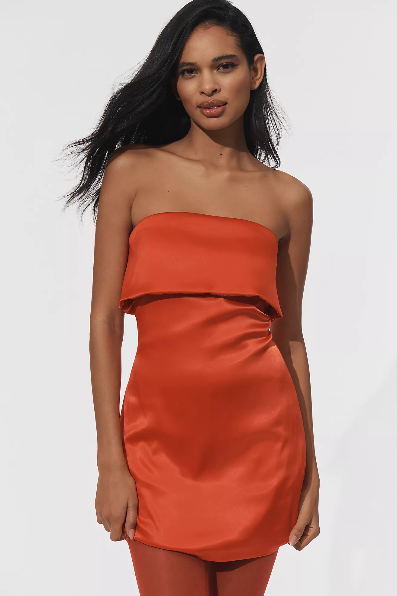 Endless Rose Strapless Satin Mini Dress | Anthropologie (US)