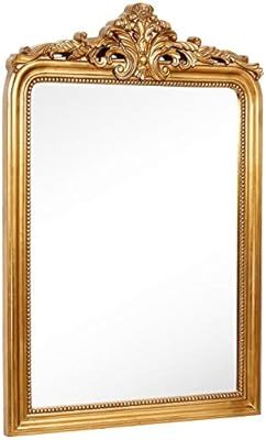 Hamilton Hills Top Gold Baroque Wall Mirror | Rich Old World Feel Framed Beveled Elegant Glass Mi... | Amazon (US)