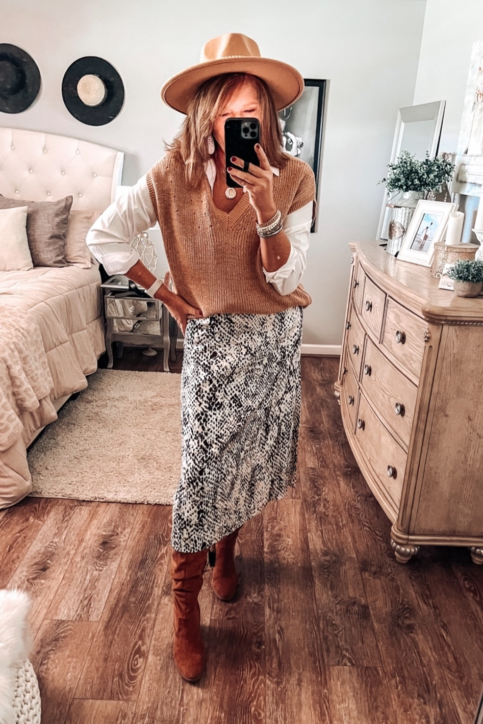 White Time and Tru button down shirt fits tts, more colors styled with a oversized sweater vest and pulling slip skirt with tall slouchy boots. 

Walmart fashion, Walmart finds, Walmart workwear, skirts, business casual, boots, tall boots, casual chic winter outfit, fashion over 40

#LTKunder50 #LTKsalealert #LTKworkwear