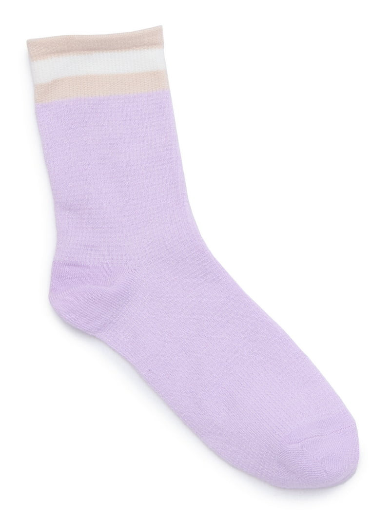 No Boundaries Fashion Waffle Mid-Crew Socks, 6-Pack, Women's, Shoe Sizes 4-10 | Walmart (US)