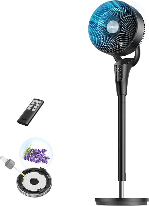 DREO Fan for Bedroom, 2026 Upgraded, 90ft Airflow, 20dB Quiet Fan, 90\u00b0 Oscillating Standing ... | Amazon (US)