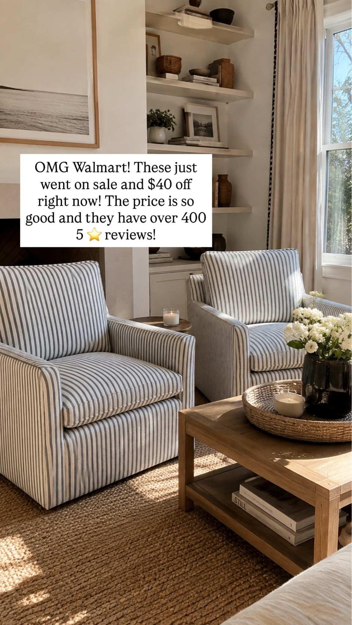 OMG Walmart! This is such a great find. These chairs just went on sale and are $40 off right now! The price is sooo good and they had over 400 5 star reviews.

#LTKHome